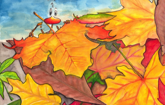 Ko im Herbstlaub